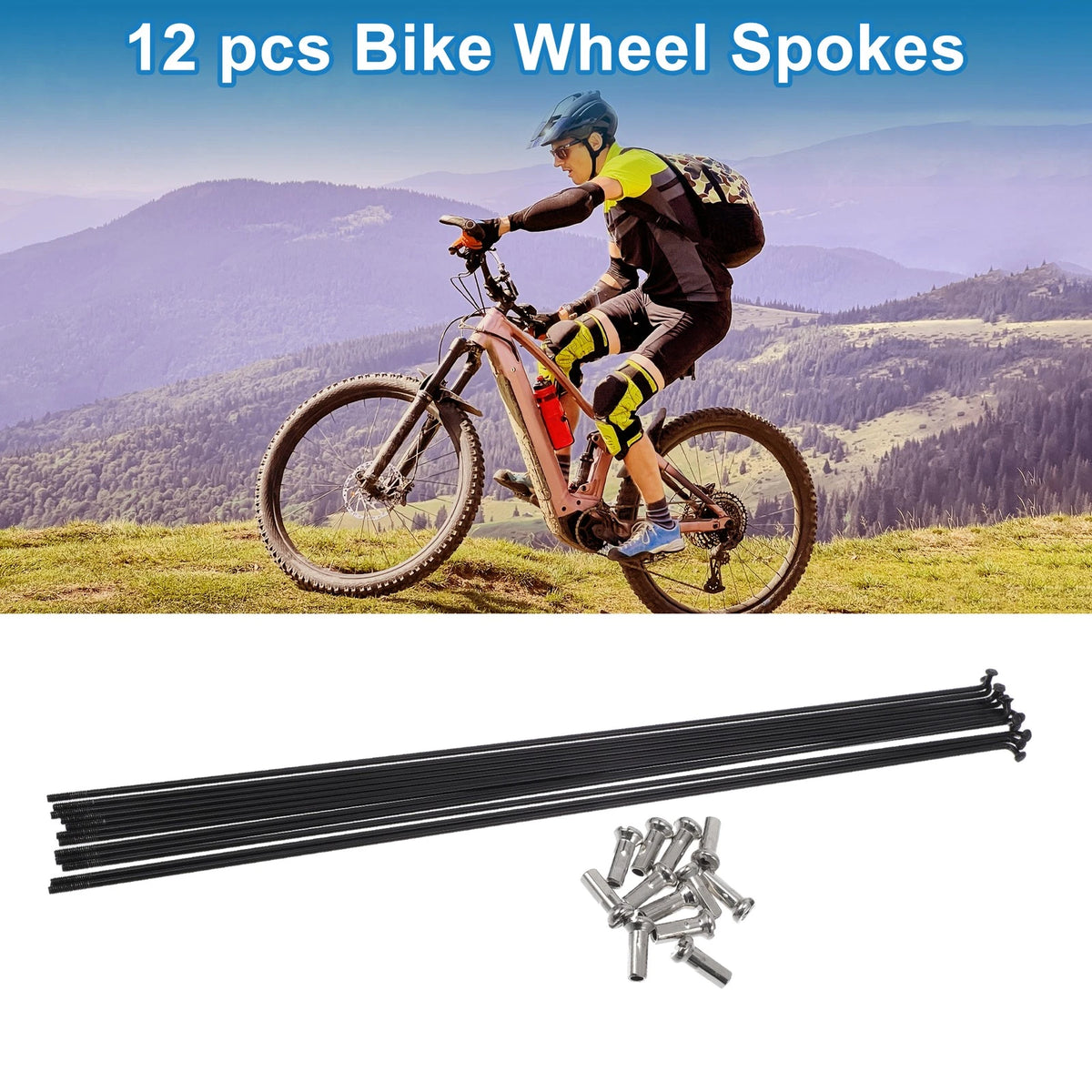 Bicycle Spokes Nipple 304 Stainless Steel 14G 275mm Set for Universal