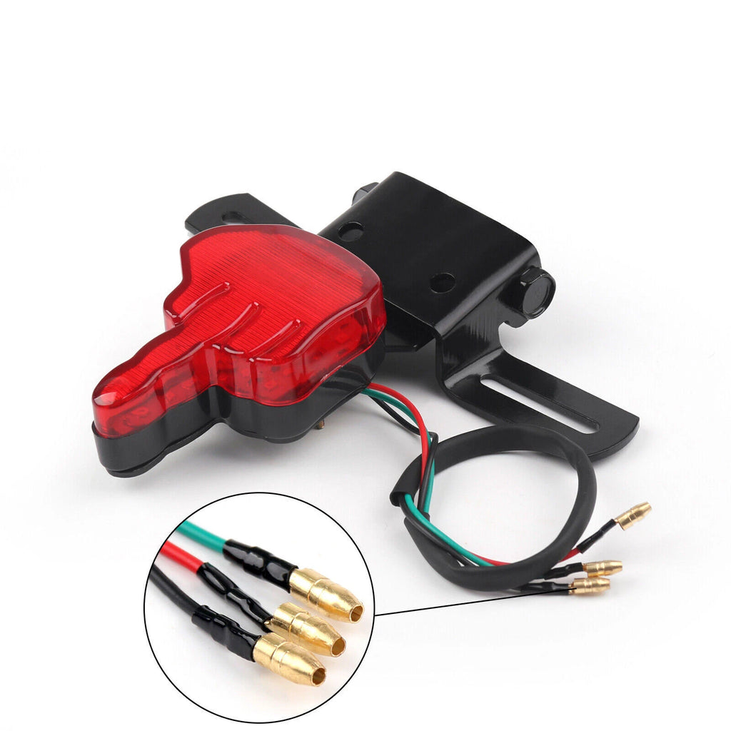 1x Middle Finger LED Break Tail Light for Chopper Bobber (T9)