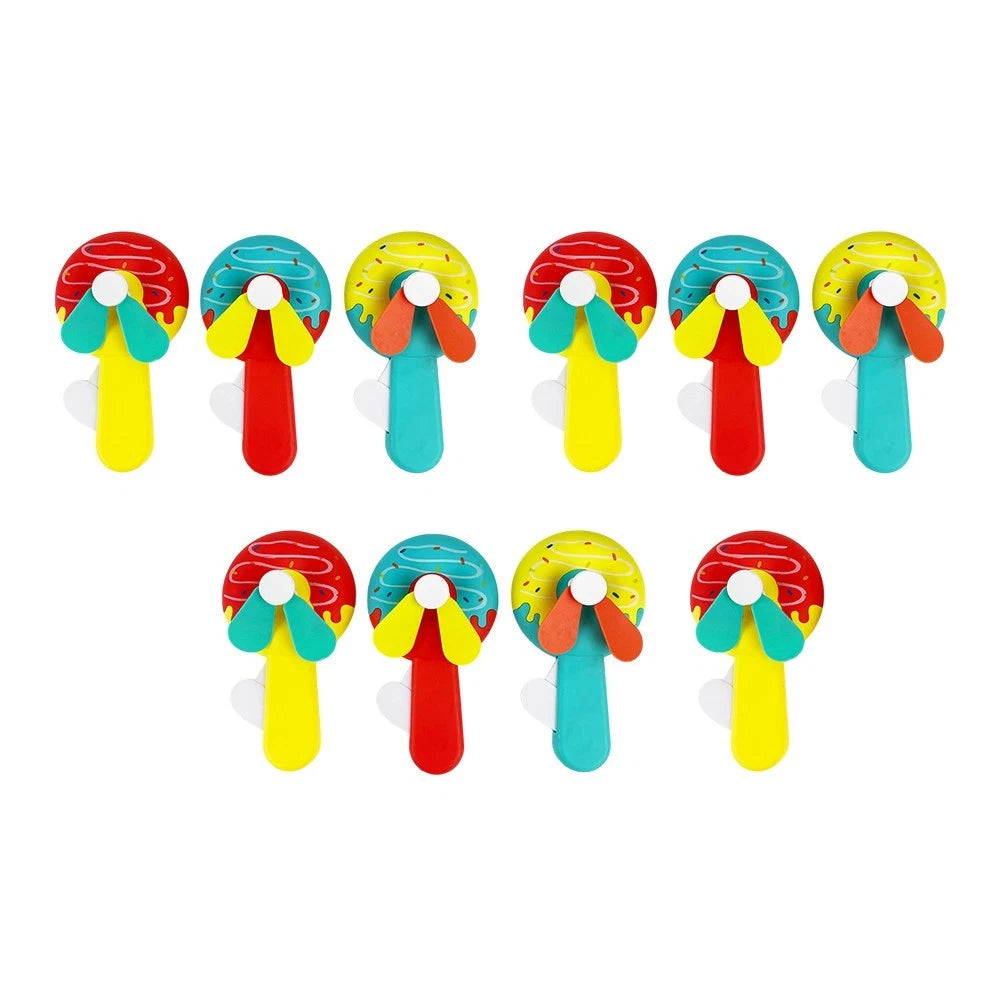 10 Piece Hand Cranked Fan Set for Parties Family Trips