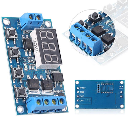 12 24V Circuit Board Trigger Cycle Timer Delay Switch MOS Tube Control Module