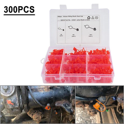 300pcs Brake Bleeder Screw Caps Grease Zerk Fitting Cap Dust Cover M6+M8+M10