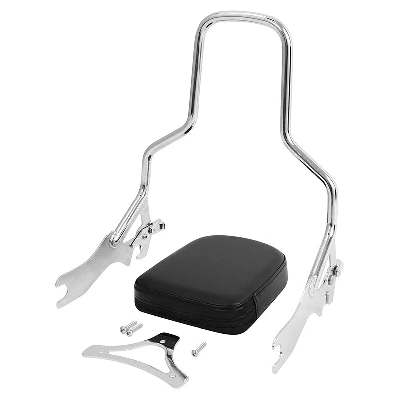Chrome Sissy Bar Backrest Pad for Harley Softail Fat Bob FXFB (2018–2025)