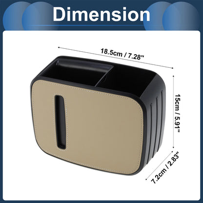 Set of 1 Car Trash Can for Front Seat Back Row (Faux Leather, Beige)