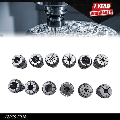 Set of 12 ER16 1/32"-3/8" Spring Collets for CNC Milling Lathe
