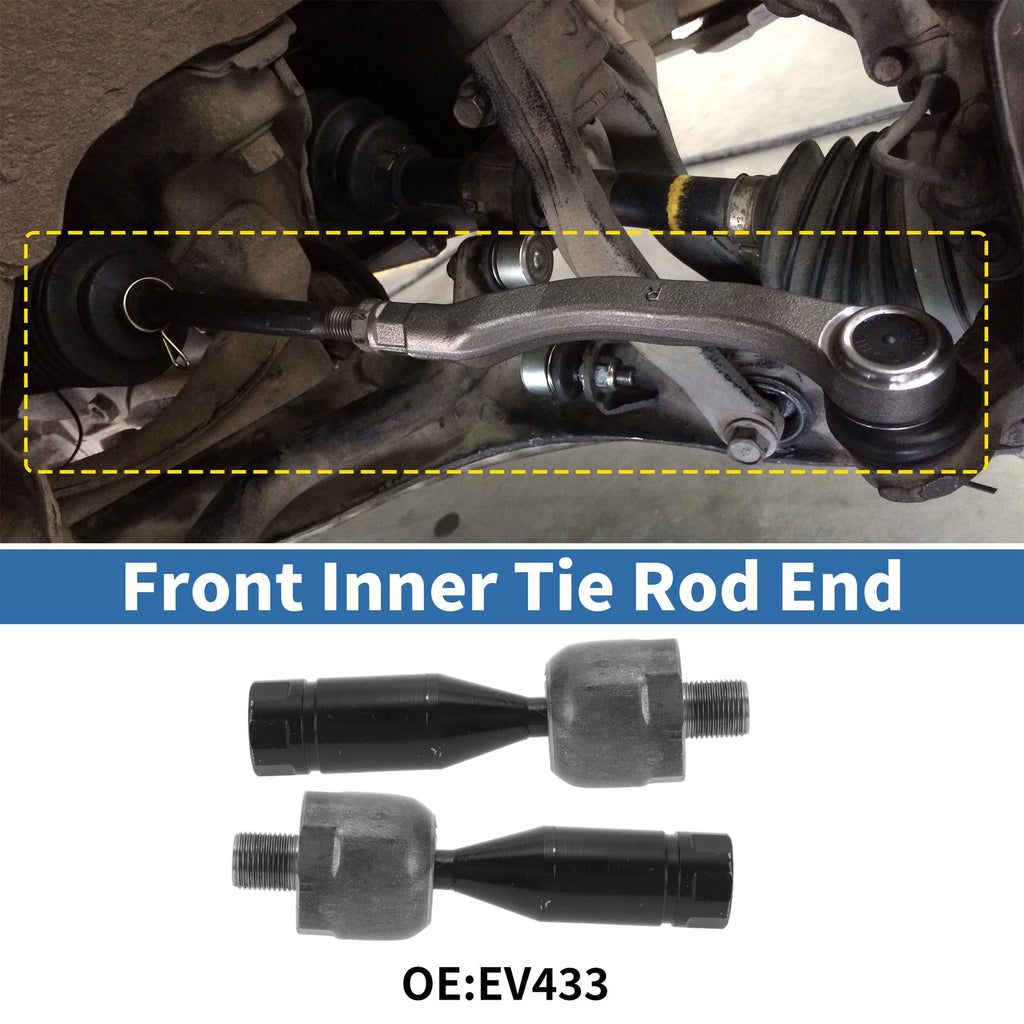 2 Pcs Front Inner Tie Rod End Links Replacement for Toyota Tacoma (1995–2004)