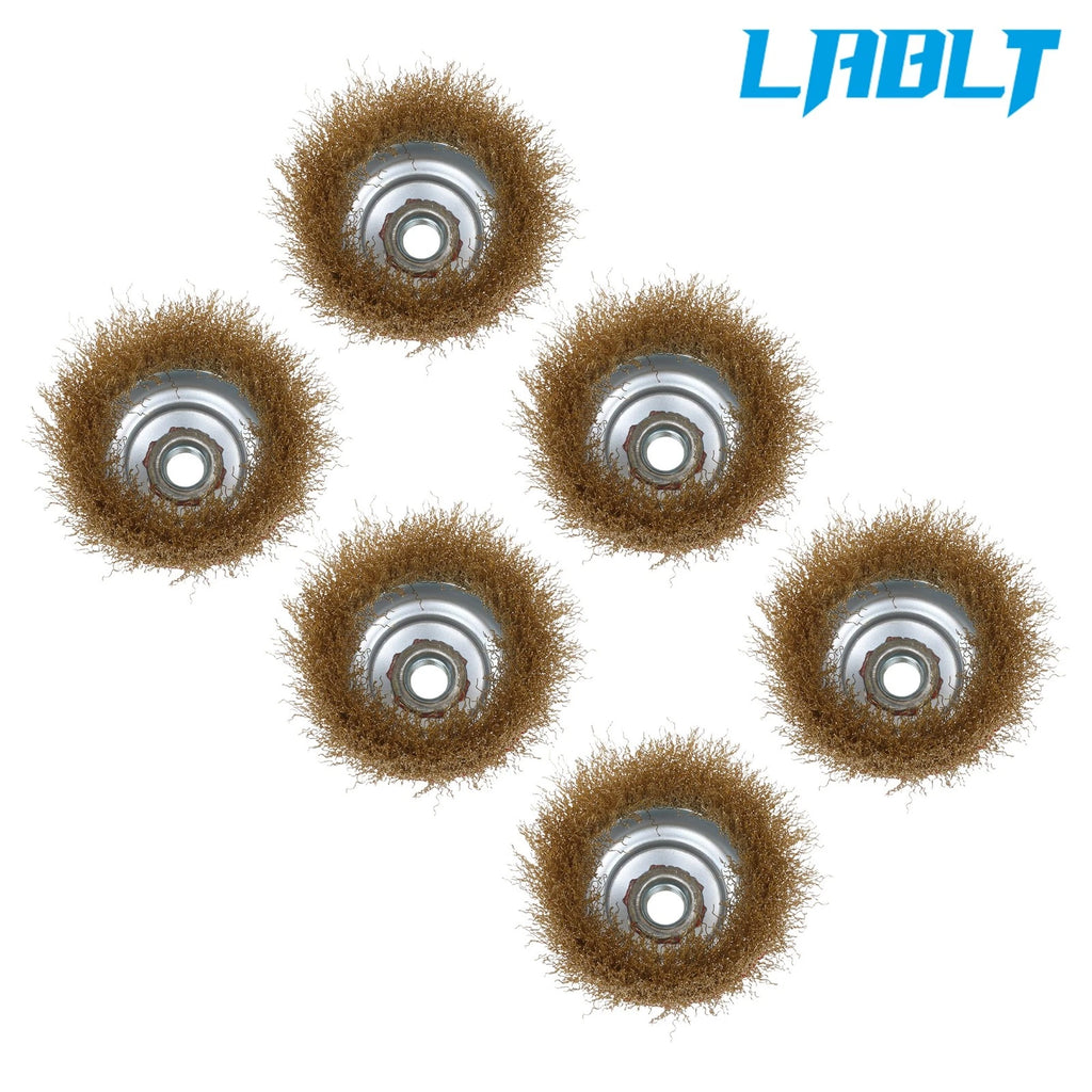 6 Pack 4" Wire Cup Brush for Angle Grinders (Fits 5/8" Arbor)