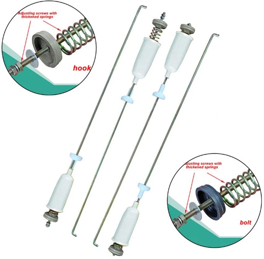 Set of 2 Shock Absorbing Suspension Rods for Laundry Experience