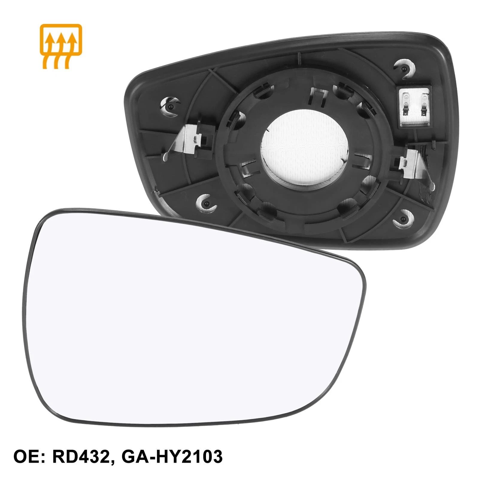 Heated Mirror Glass Right Passenger Side w Backing for Hyundai Elantra Accent (2011–2023)