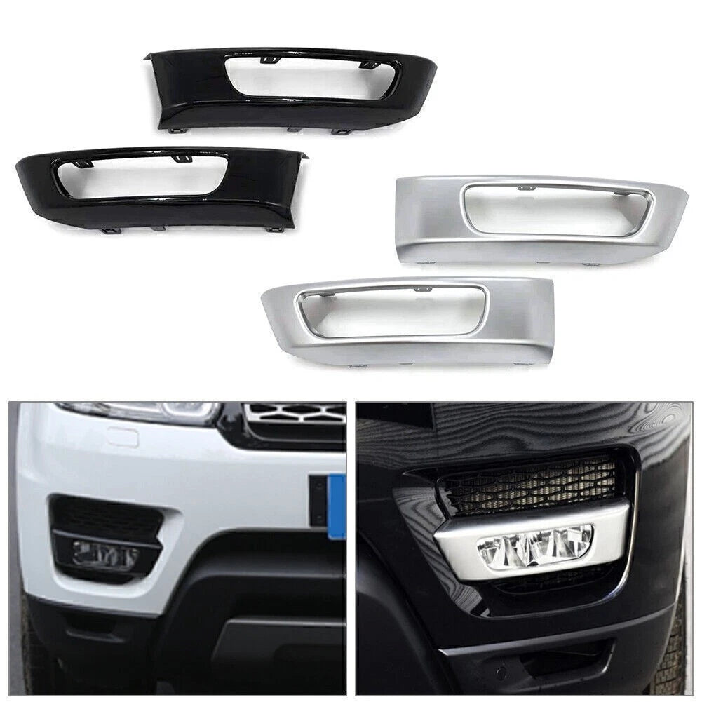 2X Front Bumper Fog Light Lamp Cover for Range Rover Sport (2014–2017) Silver