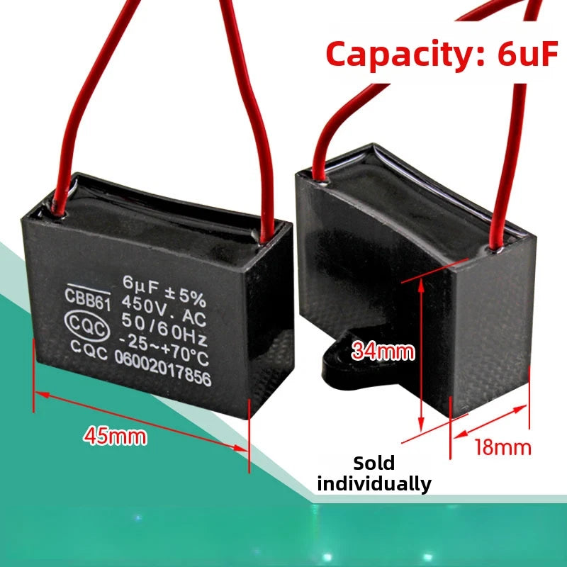 CBB61 Motor Capacitor 450V AC for General Purpose Fan Circuits