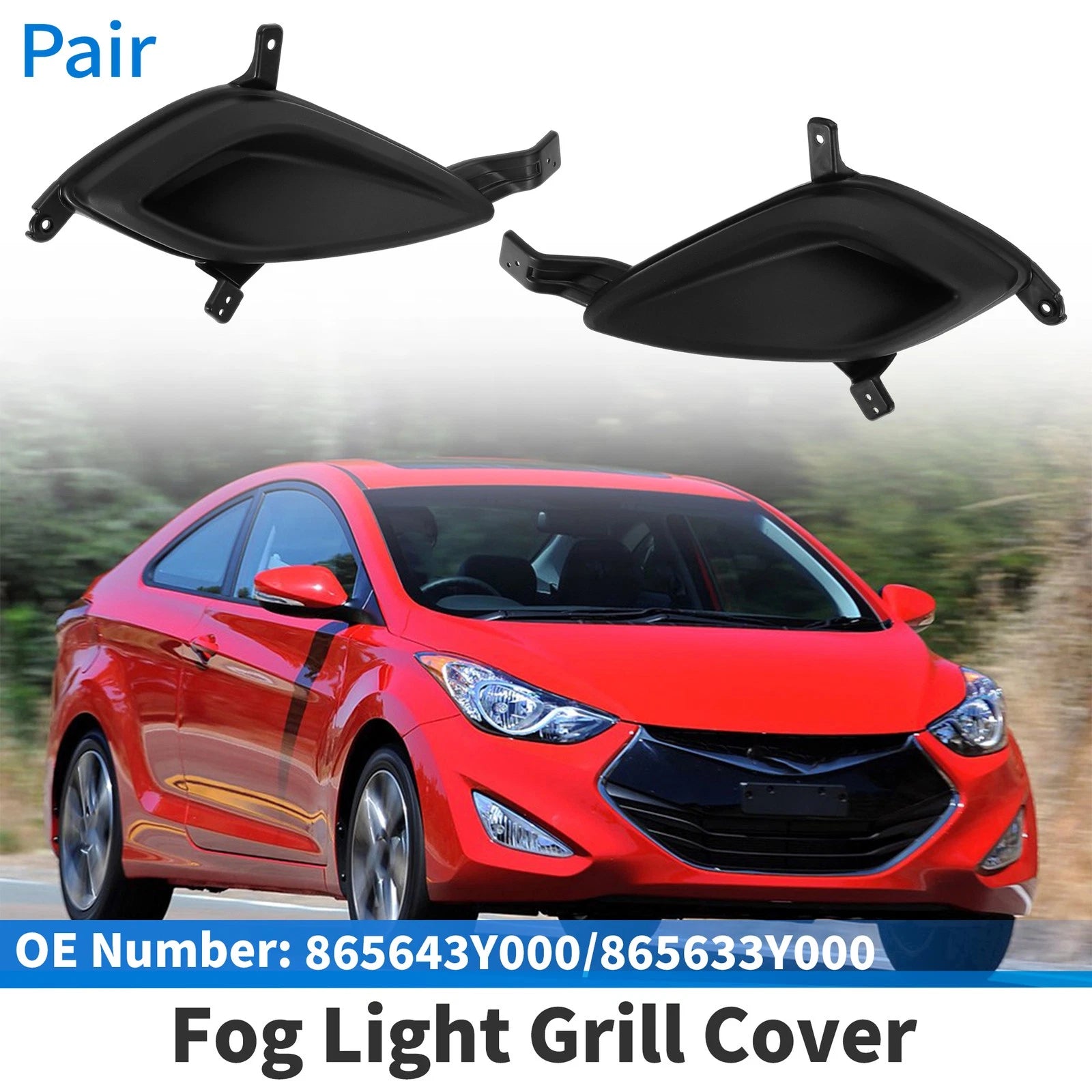 Front Left Front Right Fog Light Grille Replacement for Hyundai Elantra (2011–2013)