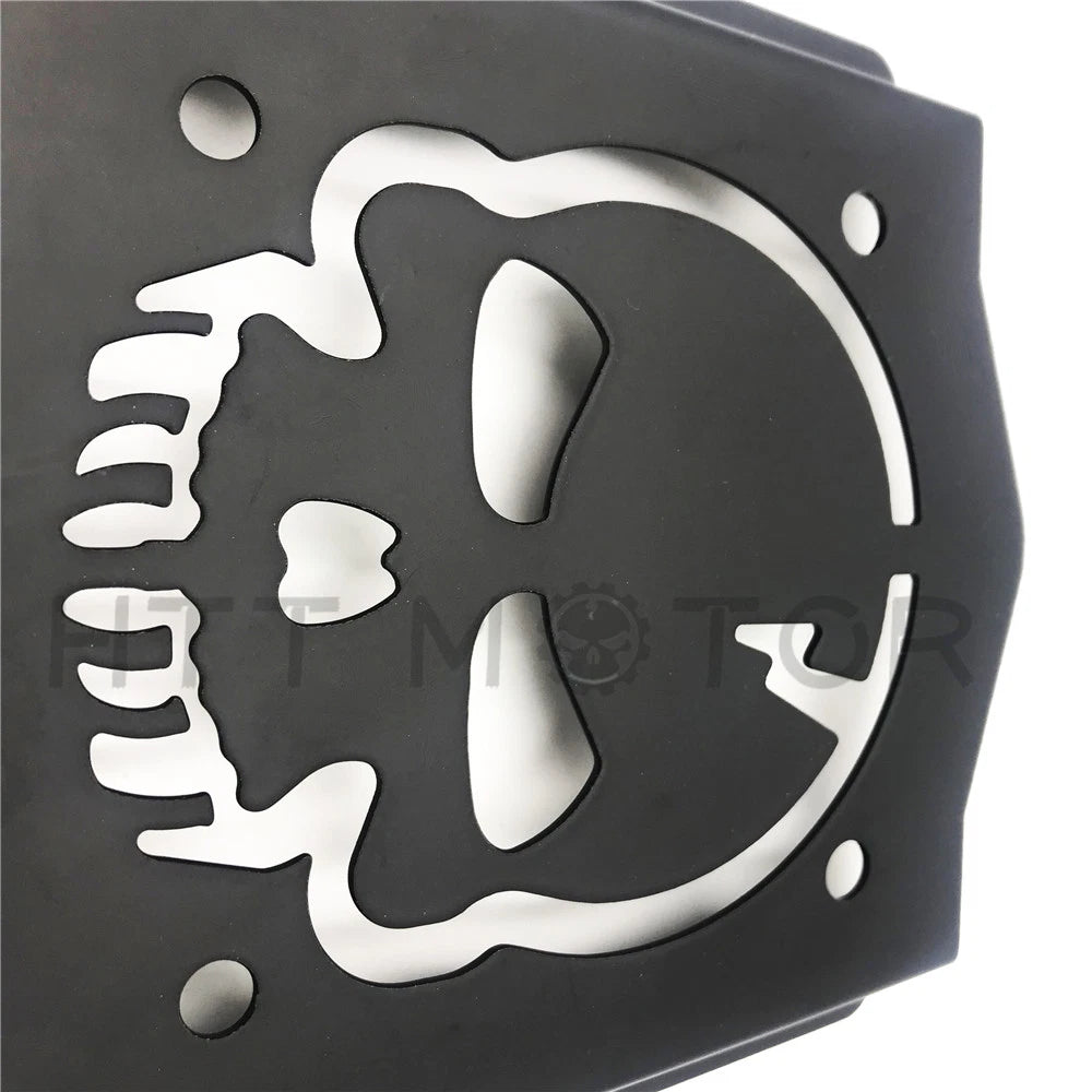 Skull Backrest Sissy Bar Plate for Universal Fit (Matt Black)