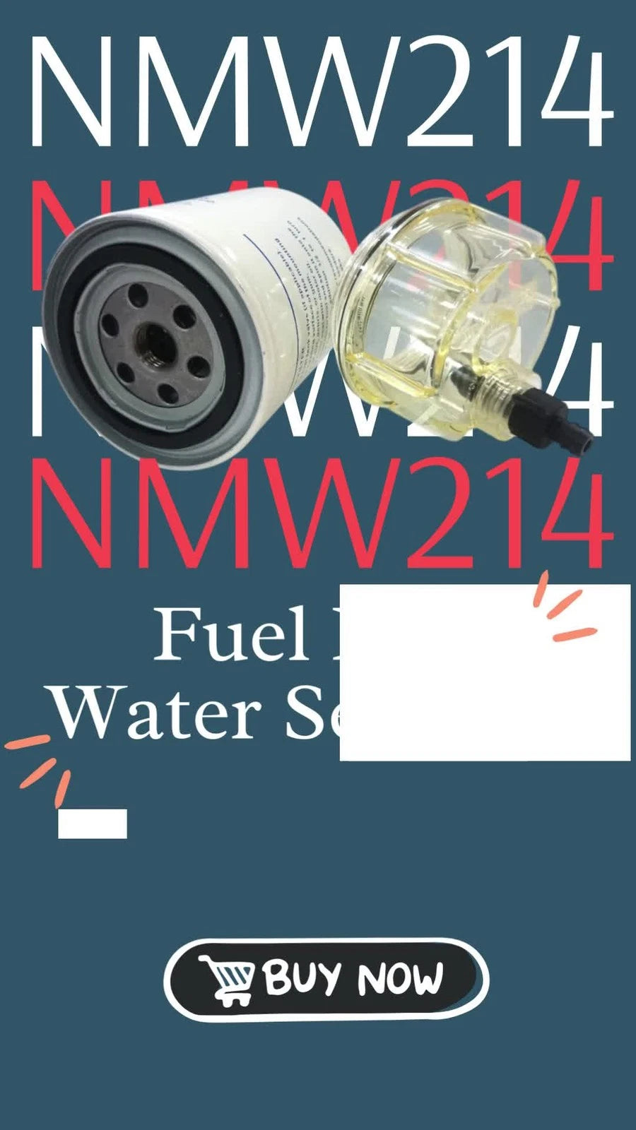 Solas Fuel Filter Water Separator for Outboard Engines (NMW214, 10 Micron)