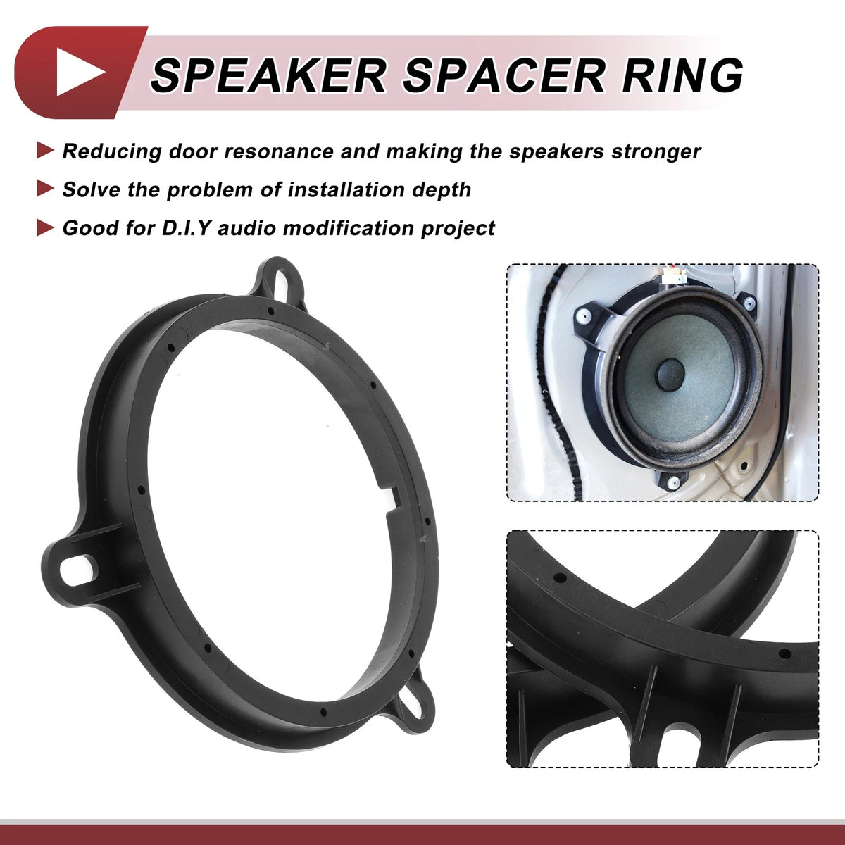 2X Speaker Spacer Ring Adaptor for Nissan Murano (2003–2008) 6.5"