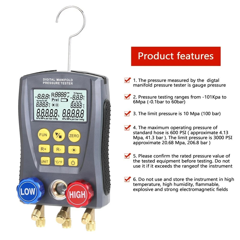 DY517 Refrigeration Pressure Tester with Vacuum Measurement