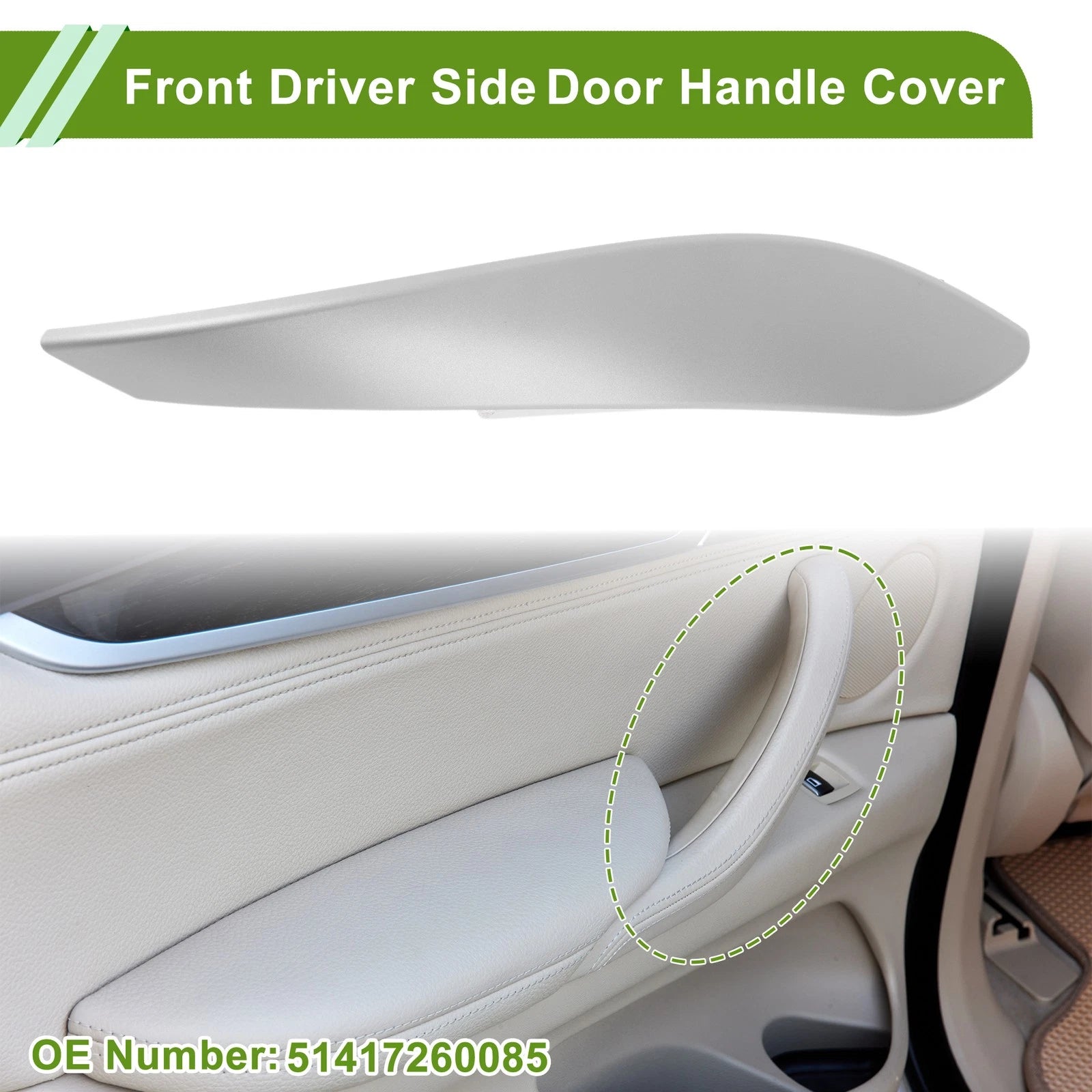 Door Panel Handle Pull Trim Cover Replacement for BMW 330i (2017–2021)