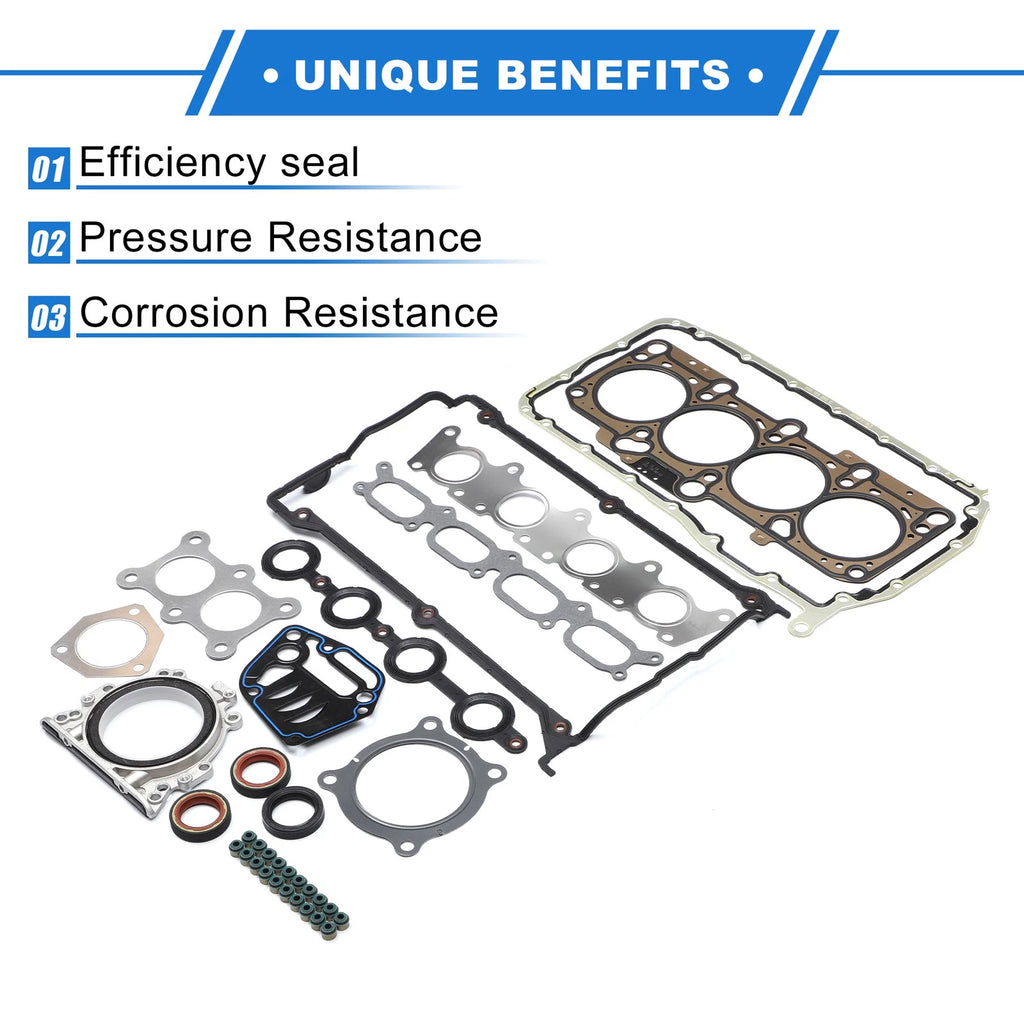 Cylinder Head Gasket Kit Replacement for Audi VW Engine BPJ (1 Set)