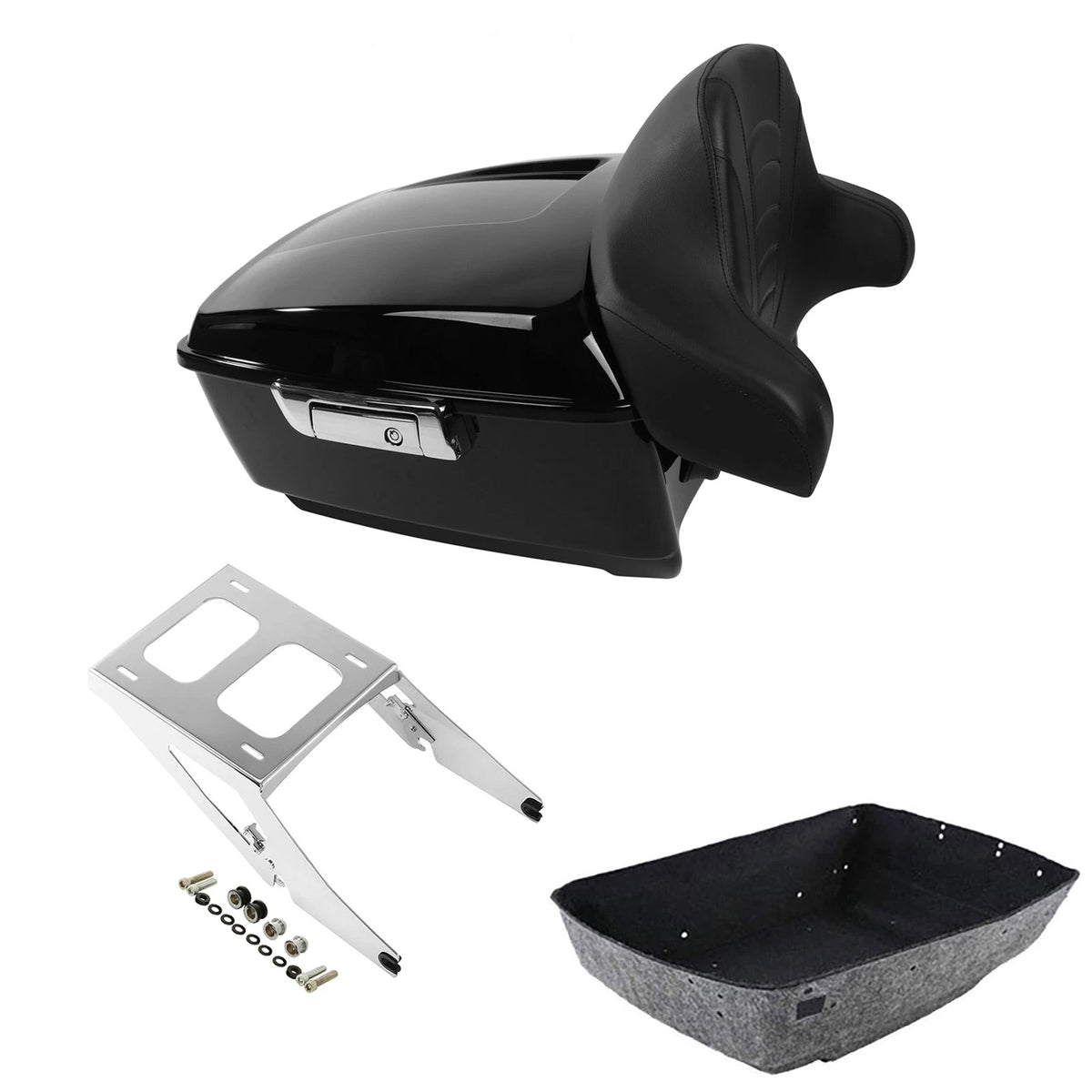 2X King Trunk Luggage Backrest Mount Rack for Harley Sport Glide (2018–2021)