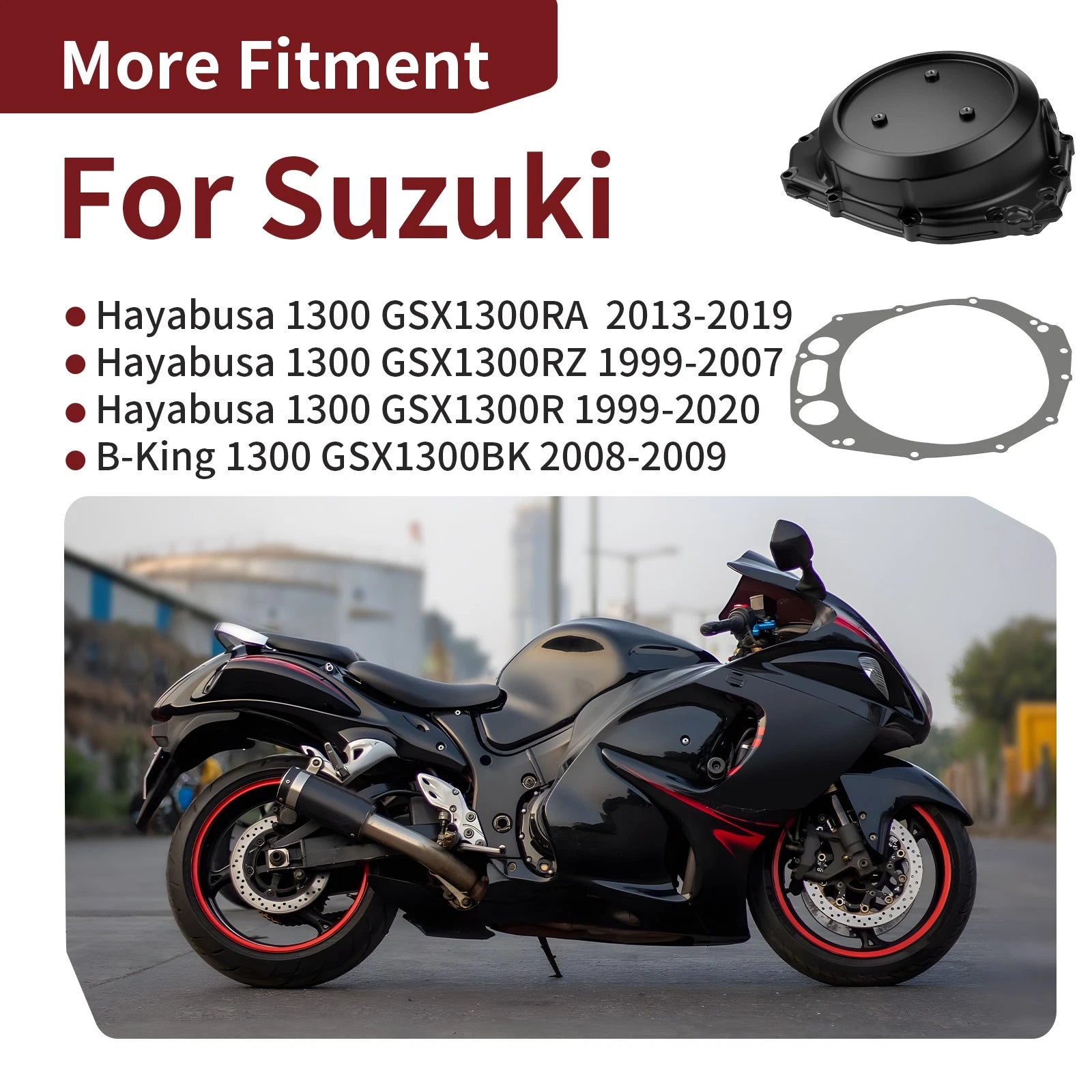 Clutch Cover w/ Gasket for Suzuki B-King GSX1300BK (2008–2009) 11340-24F01 11482-24F00