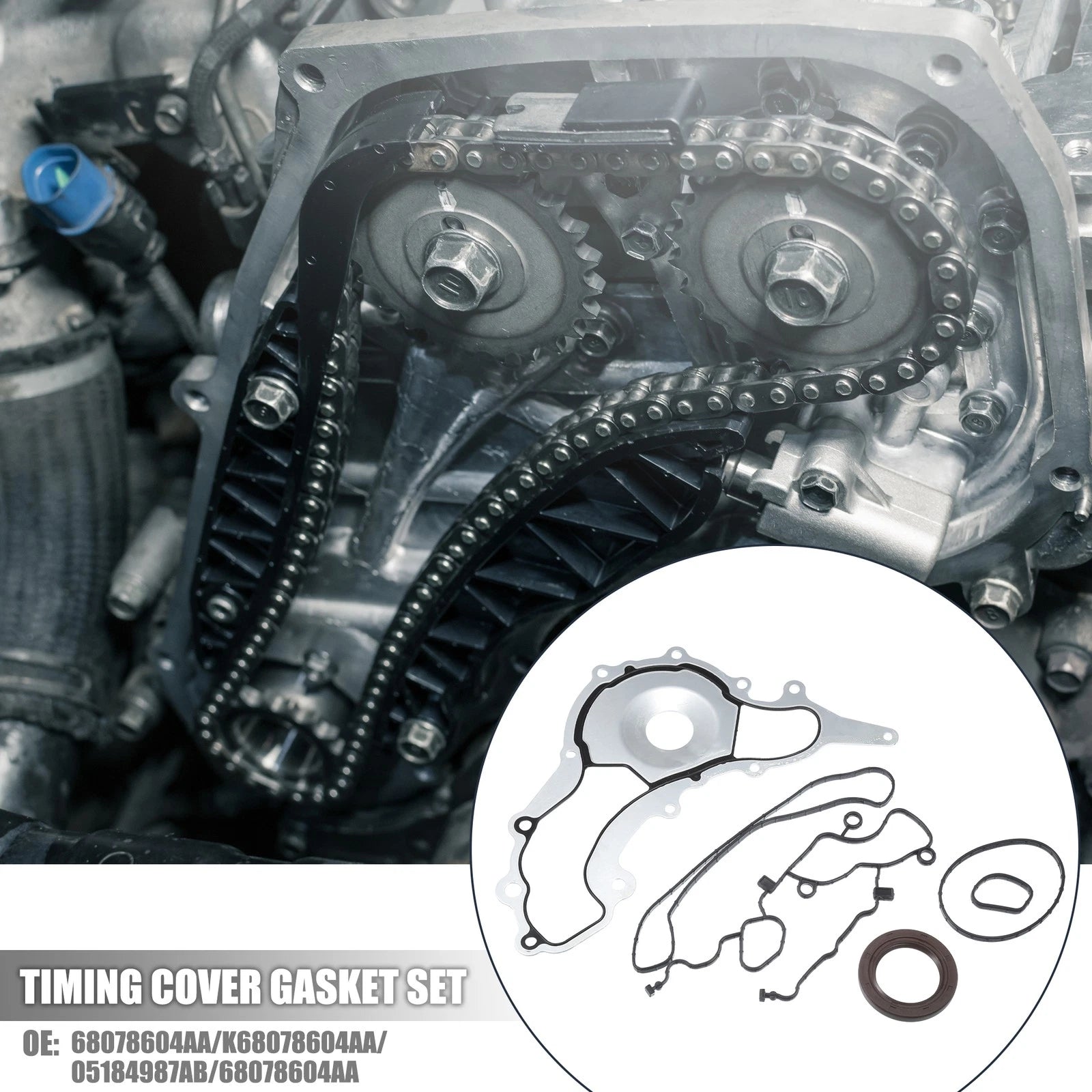 Timing Cover Gasket Set Replacement for Chrysler Dodge Ram 1500 (2013–2018)