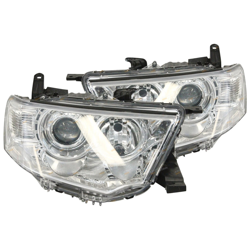 2X Clear Projector Headlights Pair for Mitsubishi Challenger PB (2009–2013)
