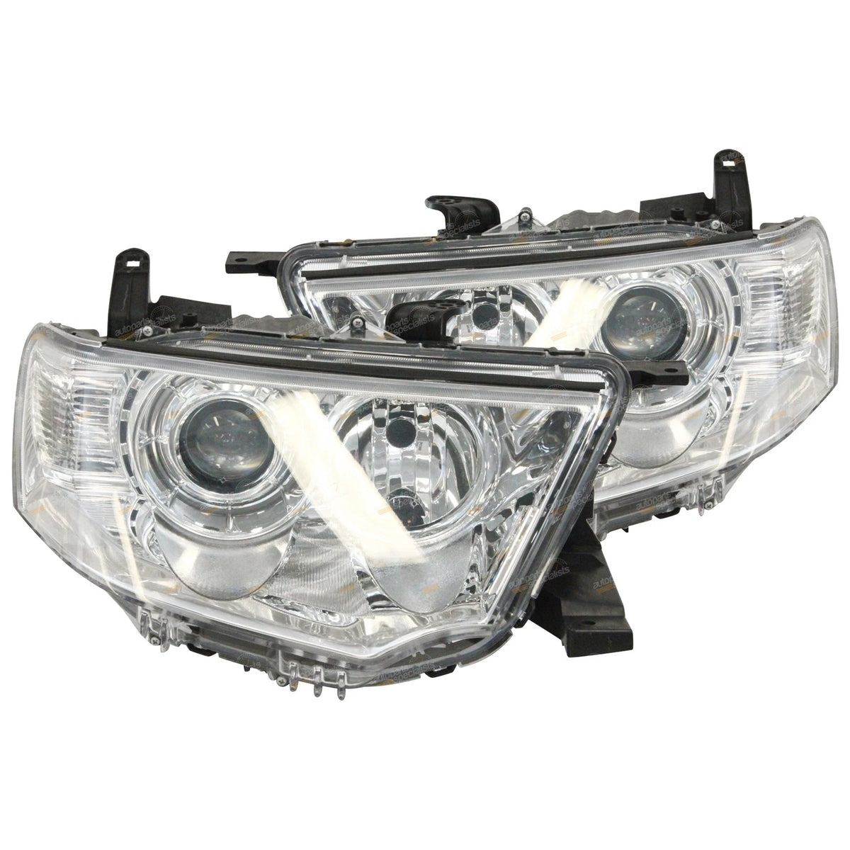 2X Clear Projector Headlights Pair for Mitsubishi Challenger PB (2009–2013)