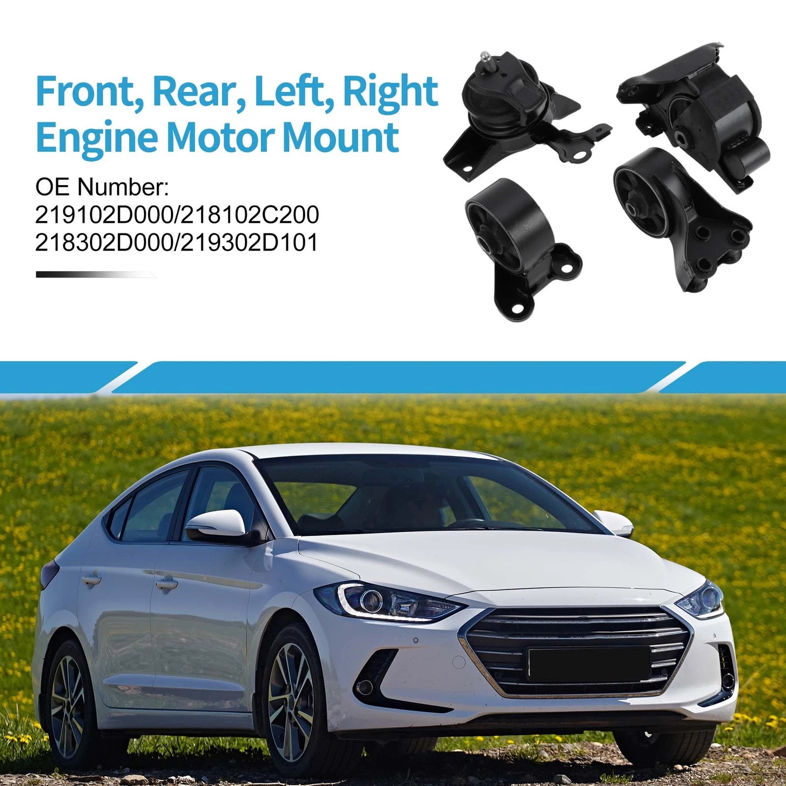 Engine Motor Trans Mount Set for Hyundai Elantra 2.0L (2001–2006)