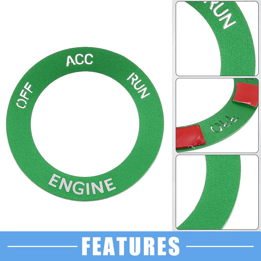 Engine Start Button Sticker for Dodge Charger Challenger Aluminum Alloy Green (2015–2023)