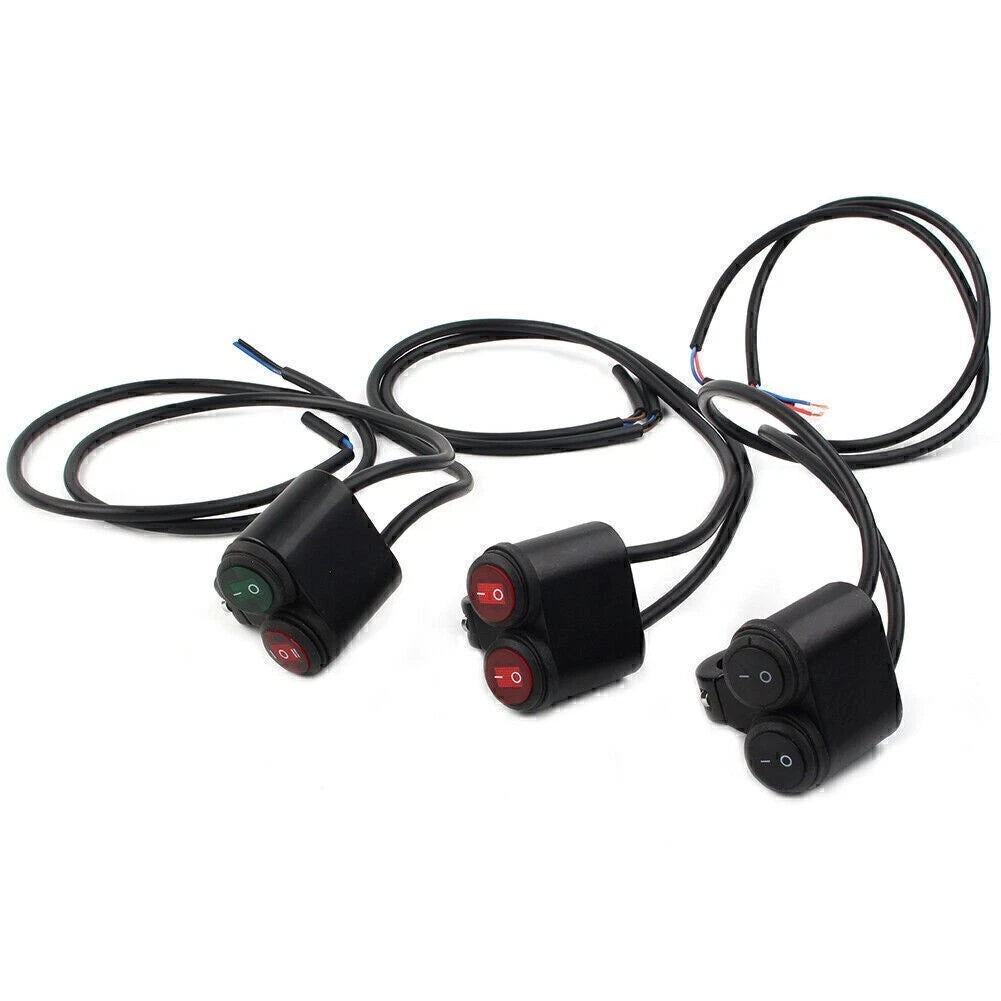 7/8'' Motor Handlebar Headlight Fog Spot Light Dual On Off Switch 12V Black 1pc