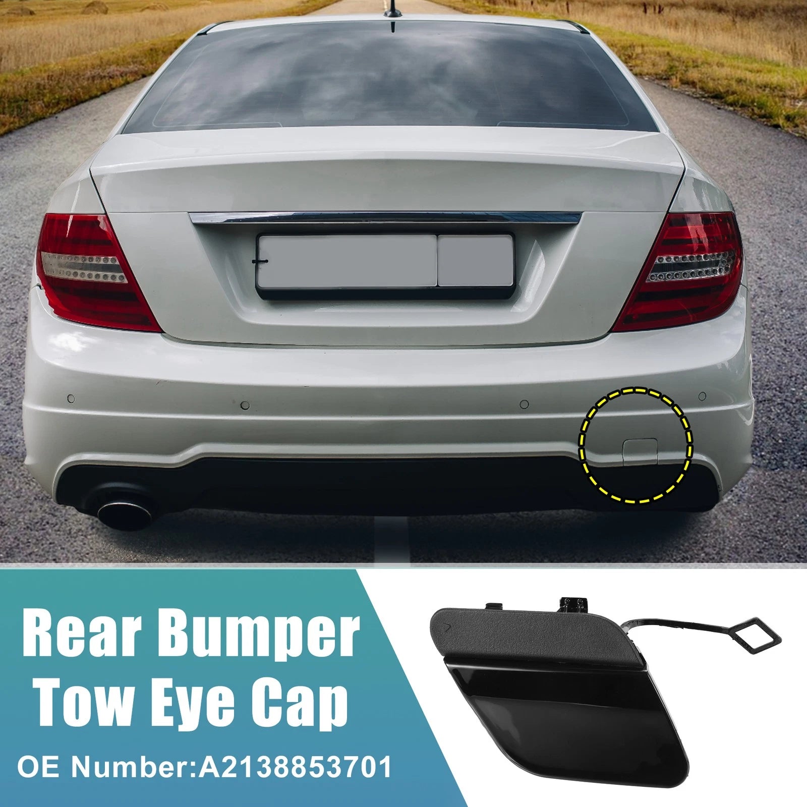 Rear Bumper Tow Hook Cover Replacement for Mercedes E-Class W213 (2016–2020)