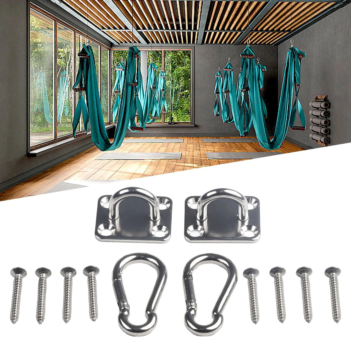 Set of 2 Stainless Heavy Duty Ceiling Hanging Hooks for Swing Chair