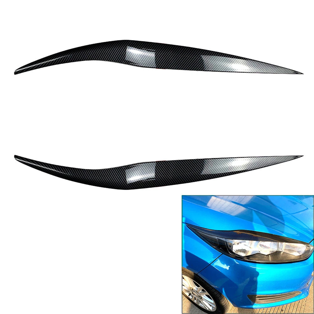 Pair Headlight Eyebrow Cover Trim for Ford Fiesta MK6.5 (2013–2017)