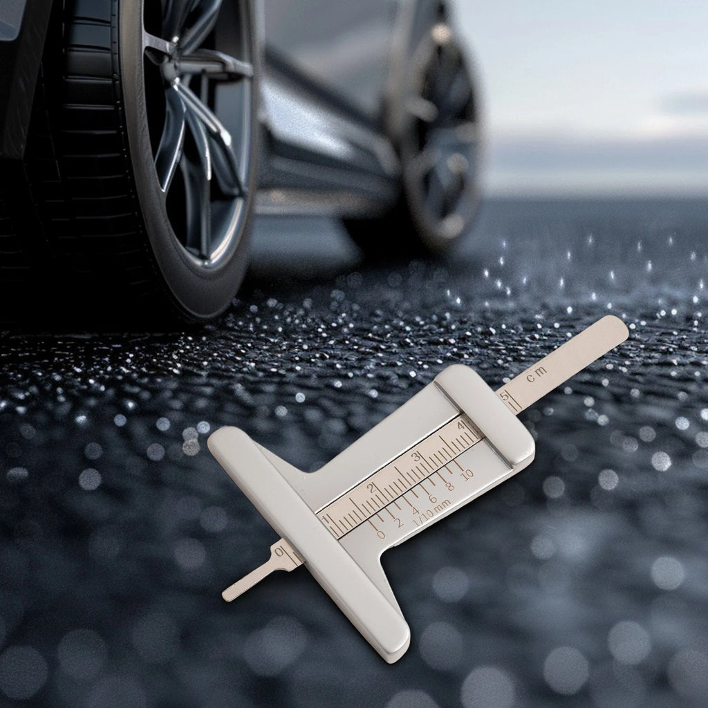 Tire Pattern Ruler with Vernier Caliper Design for Precise Depth Checks