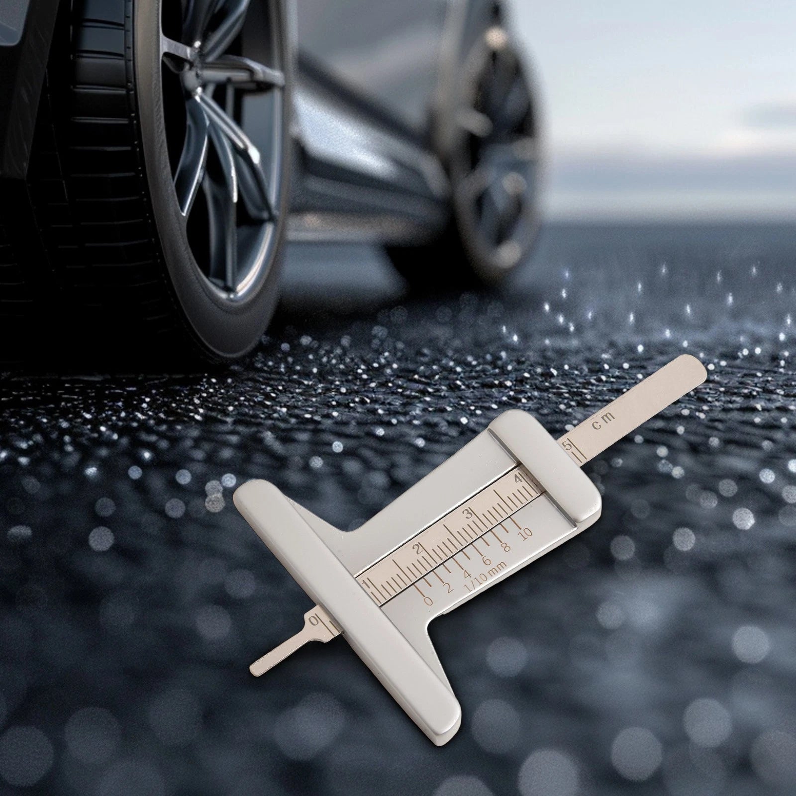 Tire Pattern Ruler with Vernier Caliper Design for Precise Depth Checks