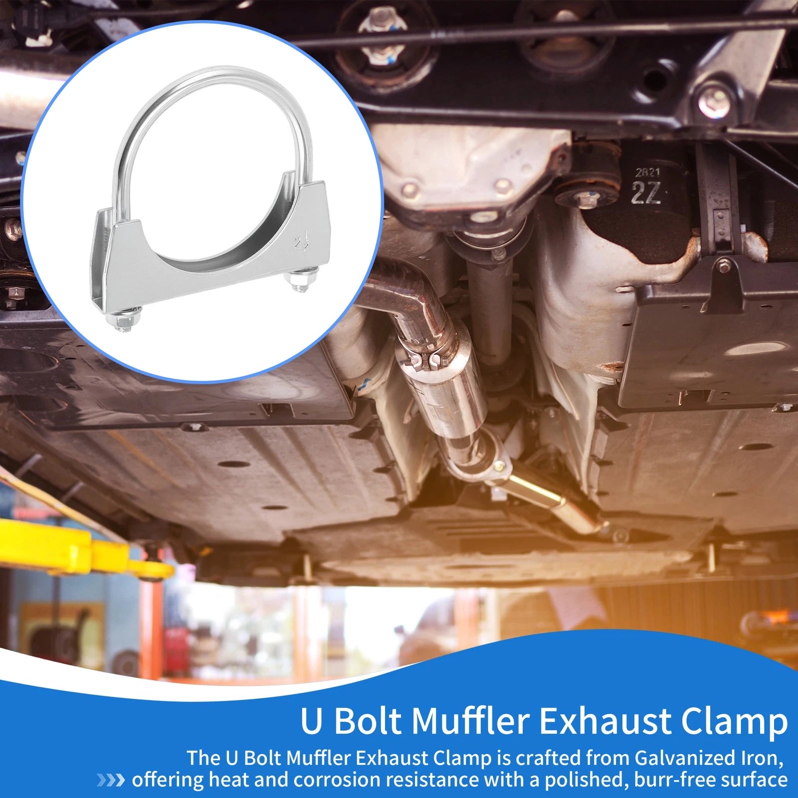 2.52" U Bolt Muffler Exhaust Clamp for Universal Applications (1 pcs)