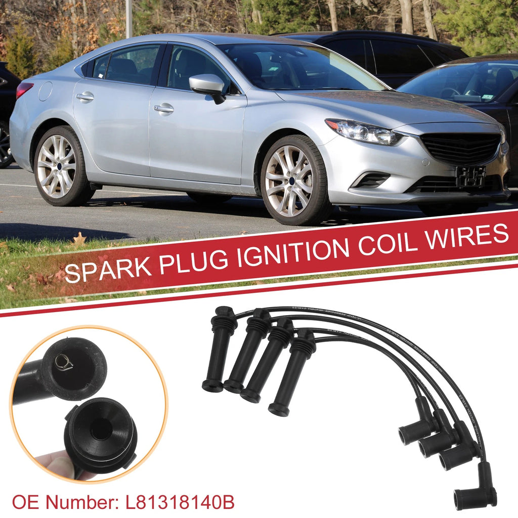Ignition Coil Spark Plug Wire Cable Set for Mazda 6 (2003–2005)