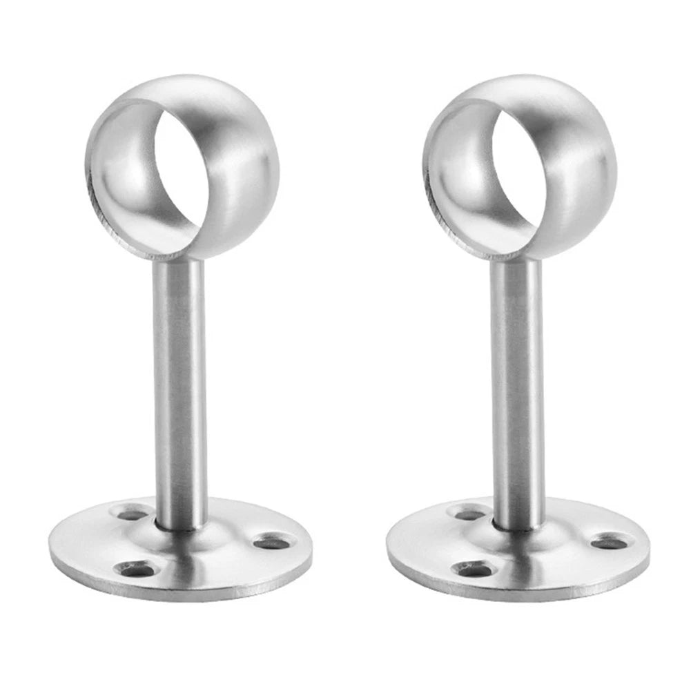 2X Stainless Steel Brackets for Curtain Installation