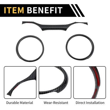 Dashboard Panel Ring Cover for Jeep Wrangler JL JLU (2018–2023) Carbon Fiber