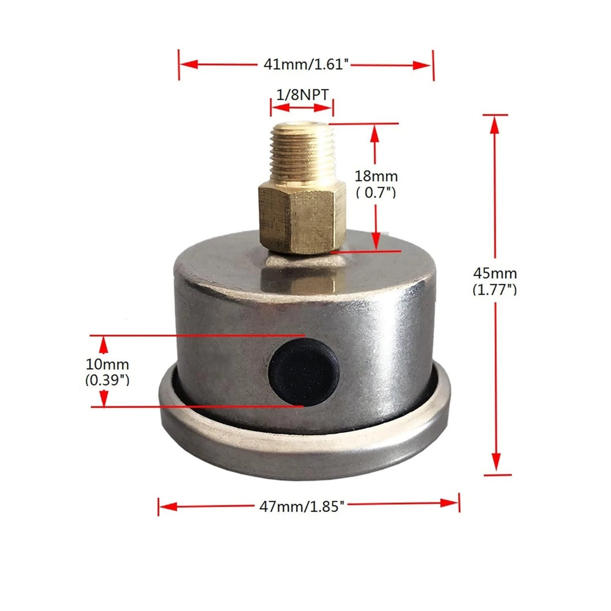 Inline Fuel Pressure Gauge 015 PSI Oil Filled for Universal Applications