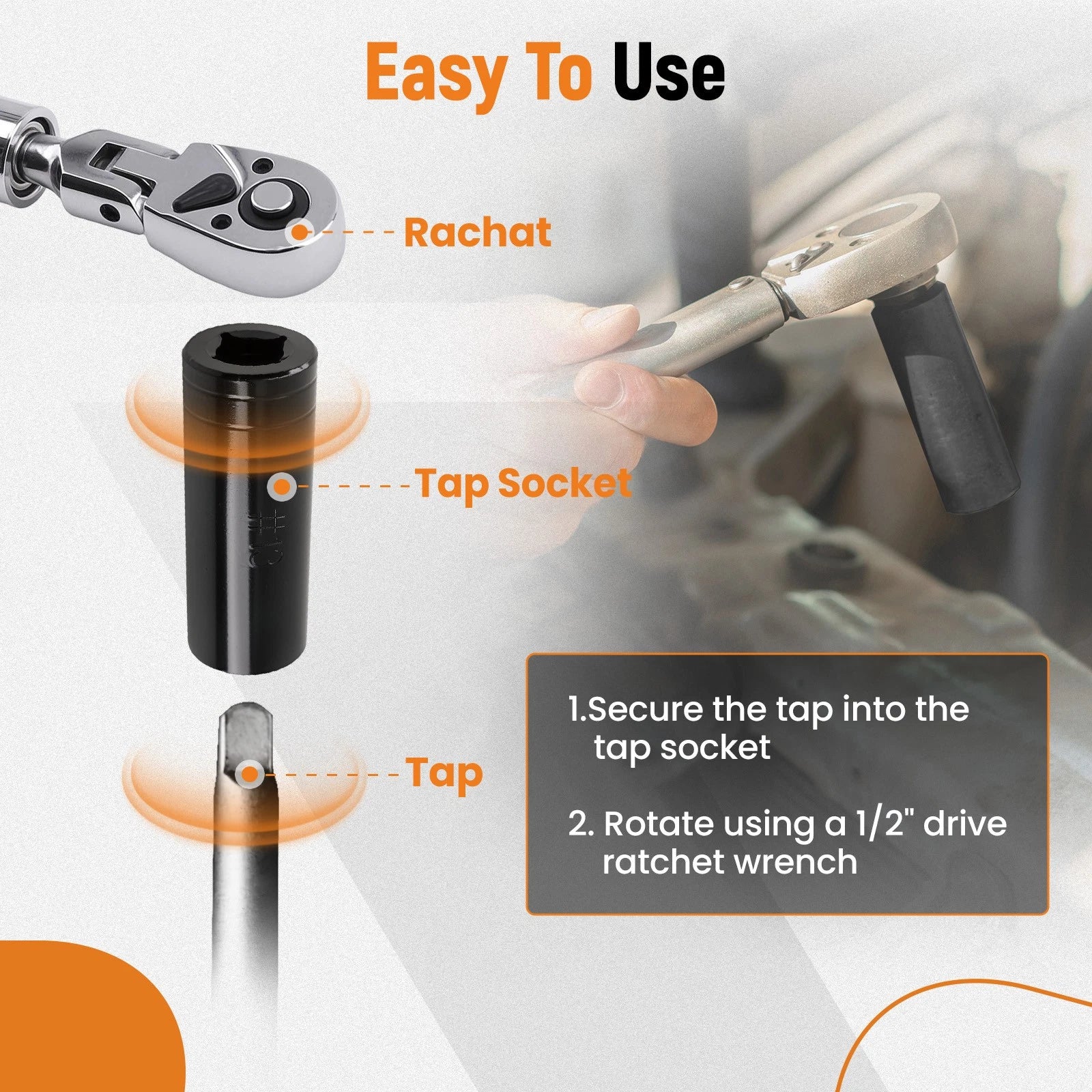5-Piece Tap Socket Set for 5/8"-1" Taps (71670)