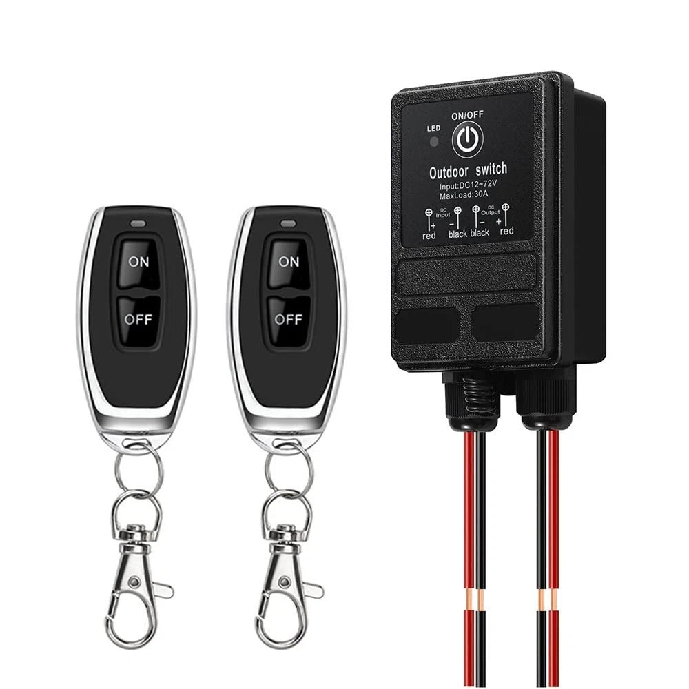Wireless Relay Switch Kit 12V Remote Control Switch DC12V/24V/48V/72V 30A Relay