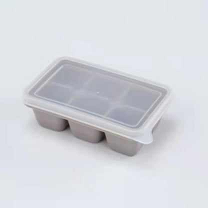 6 Cavity Ice Tray with Cover for Kitchen DIY Ice Maker Silicone Cube Box