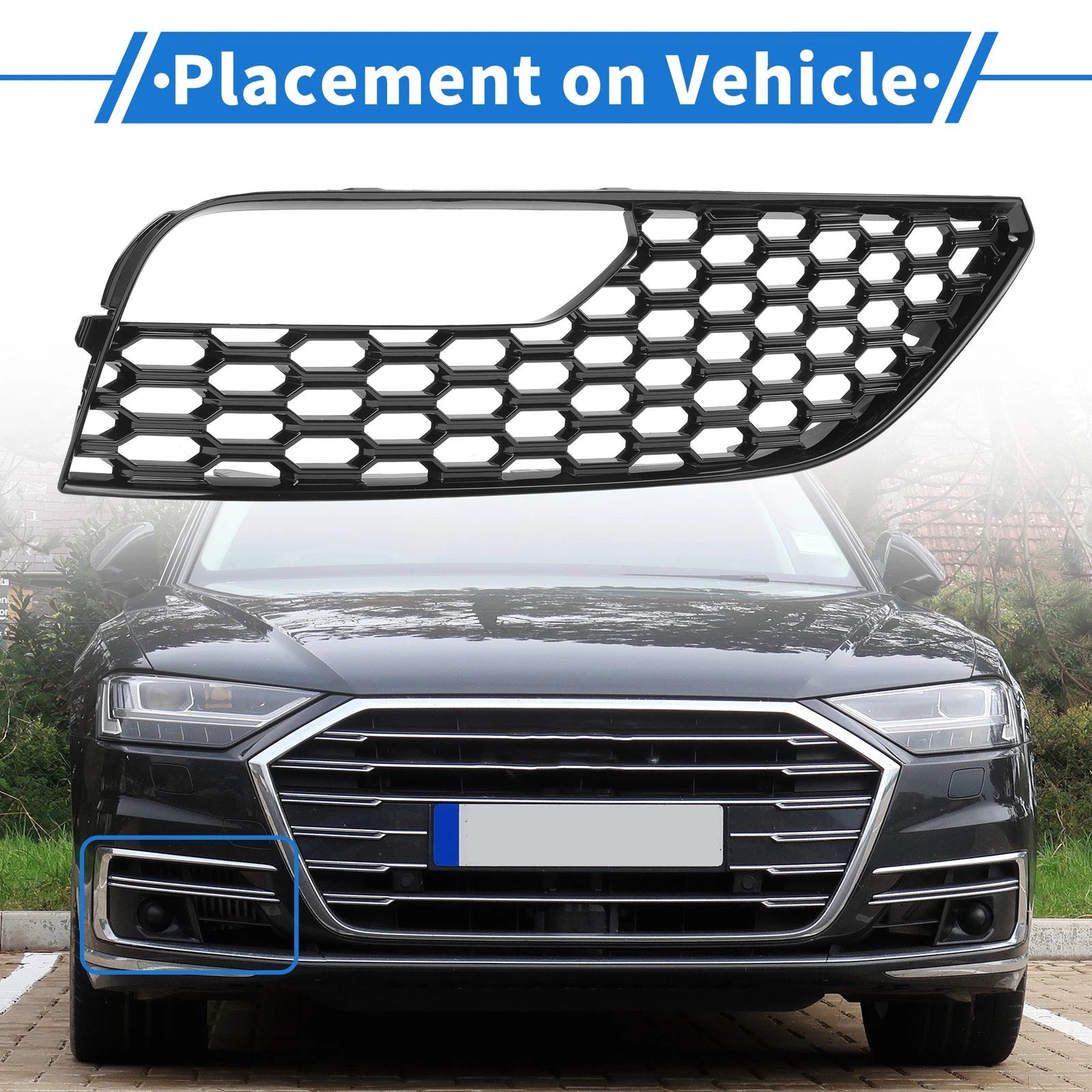 Front Right Fog Light Grill Replacement for Audi A3 (2012–2016)
