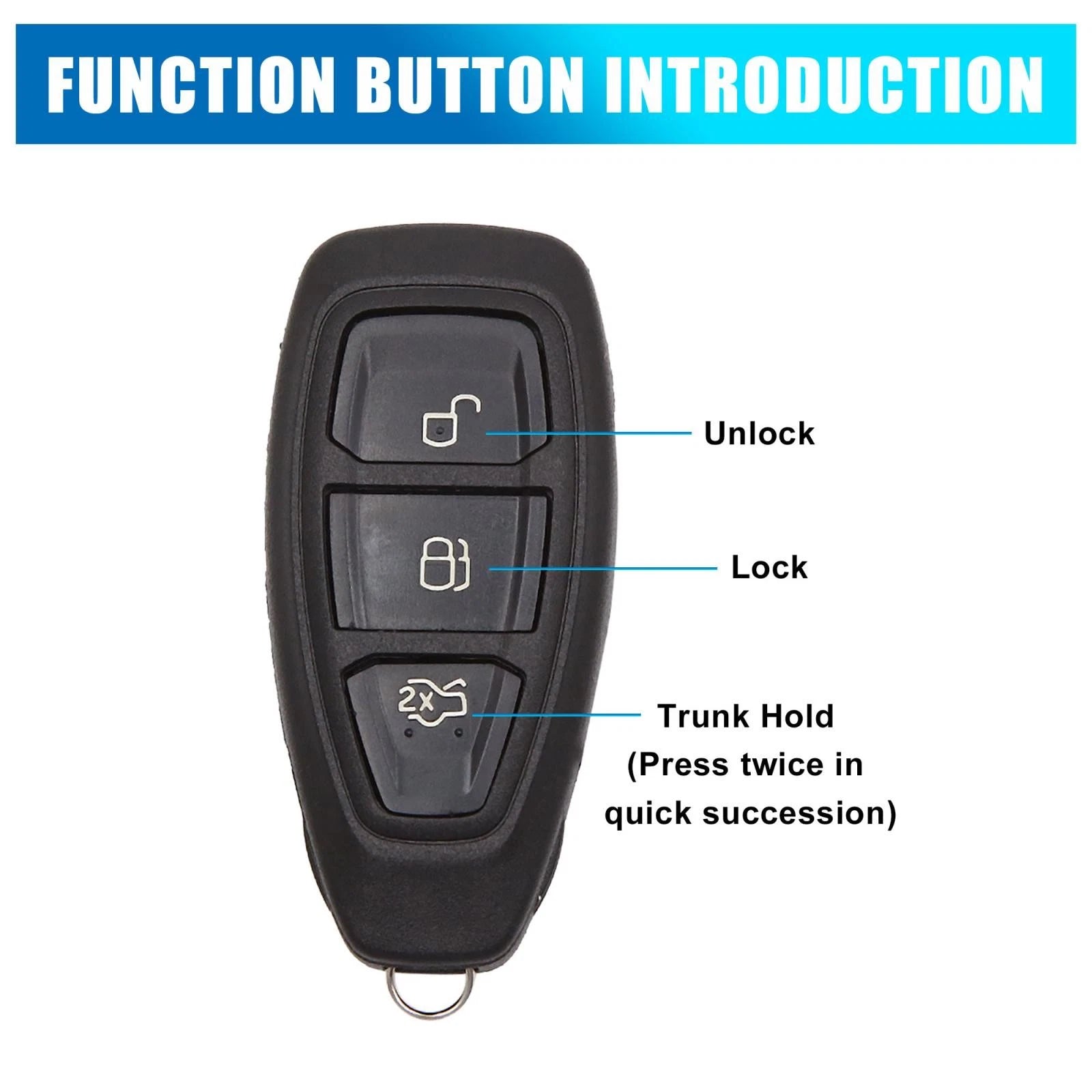 Replacement Key Shell Case with Button for Ford Focus Fiesta Kuga Mondeo