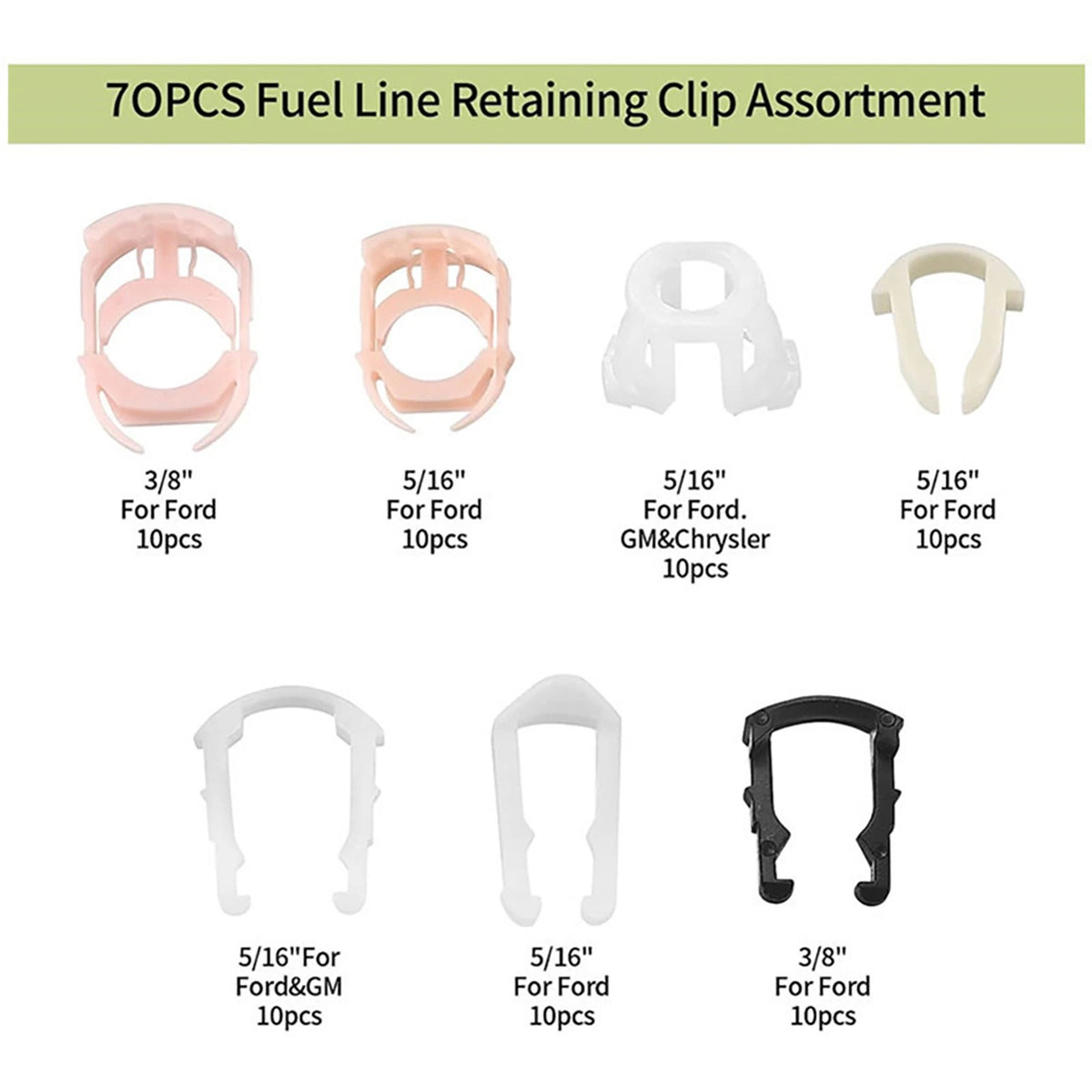 Fuel Line Retainer Clip Assortment for Ford (1990–2023)