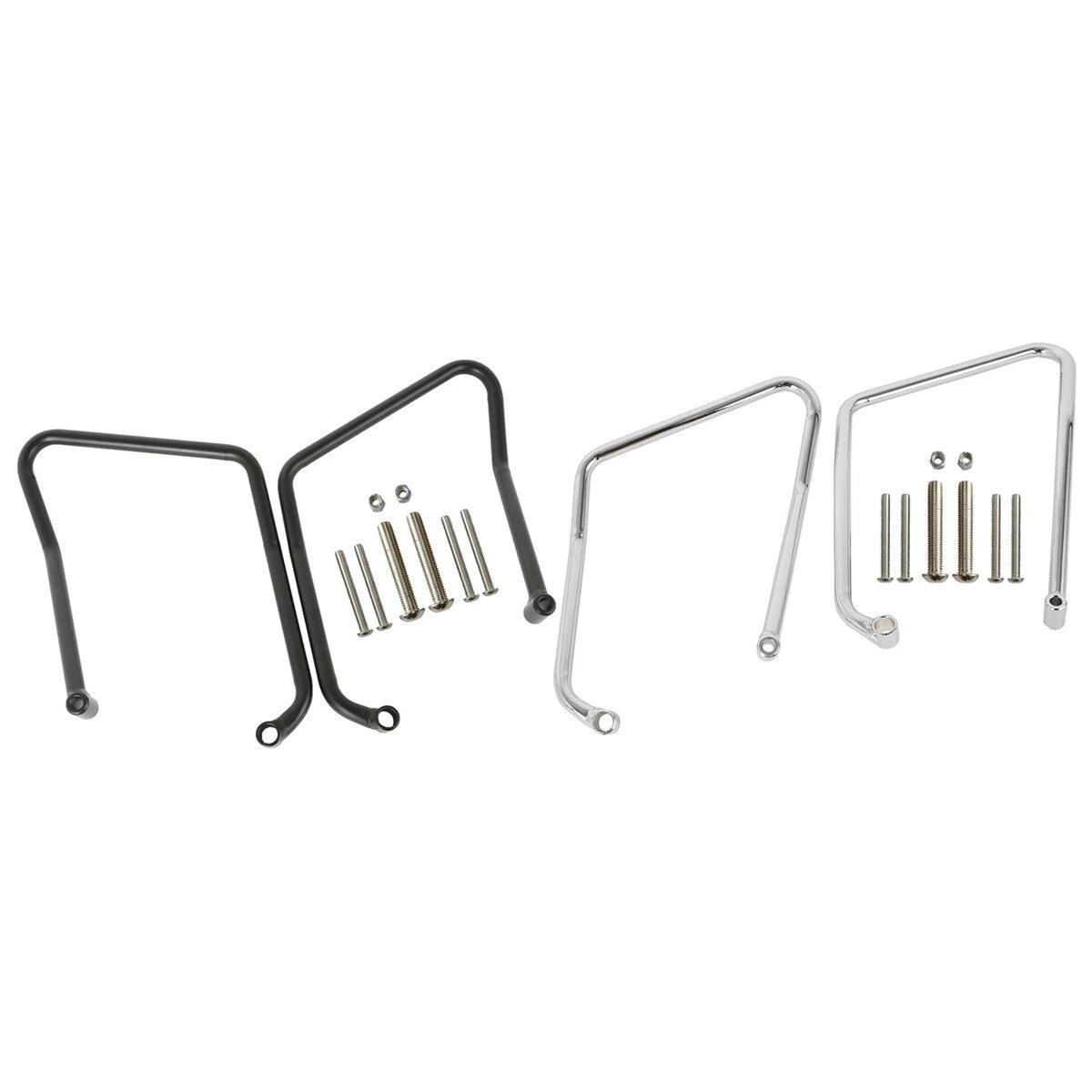 Chrome/Black Saddlebag Support Brackets for Harley Sportster XL (2004–2016)