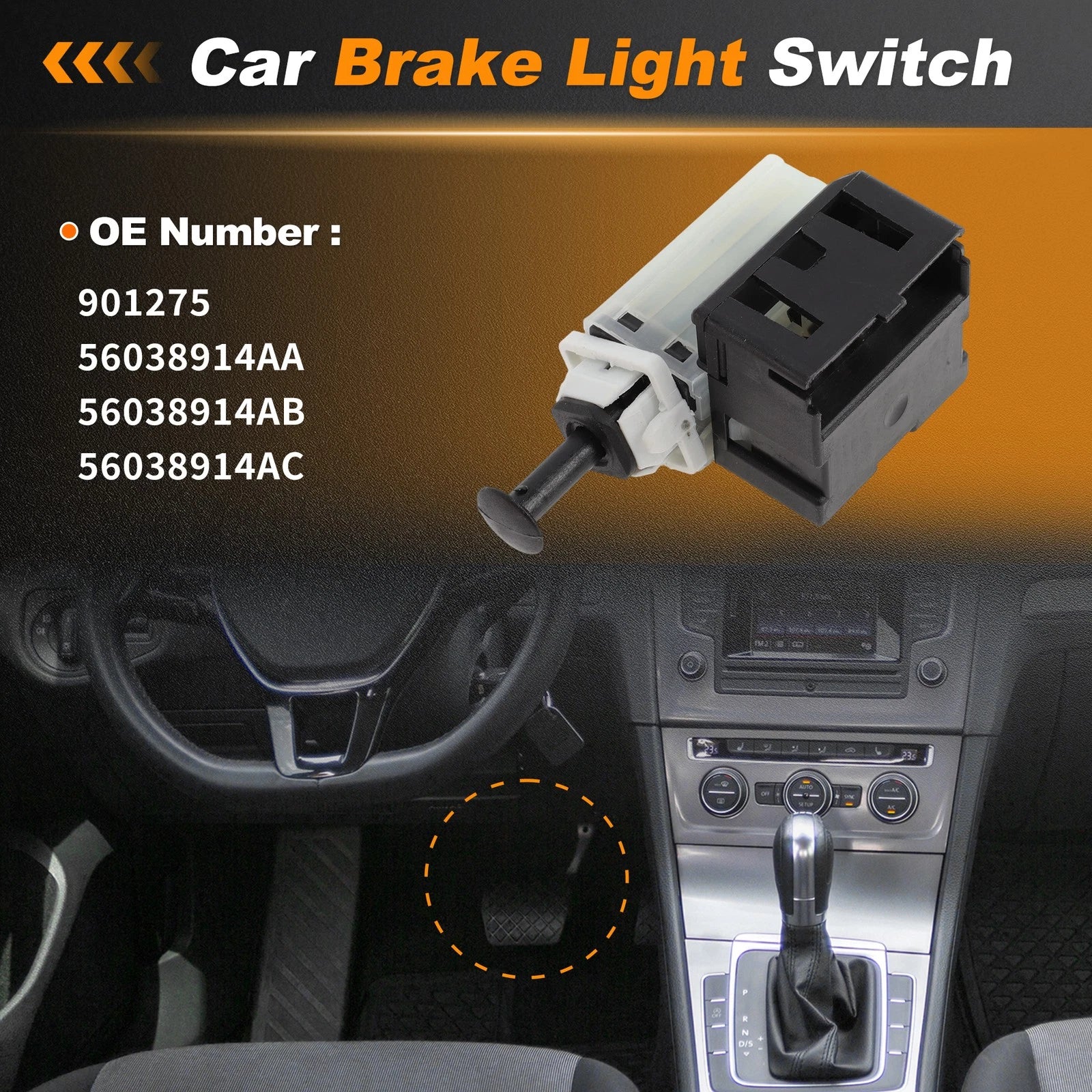 Brake Light Switch Replacement for Dodge Ram 1500 2500 3500 (2010–2018)