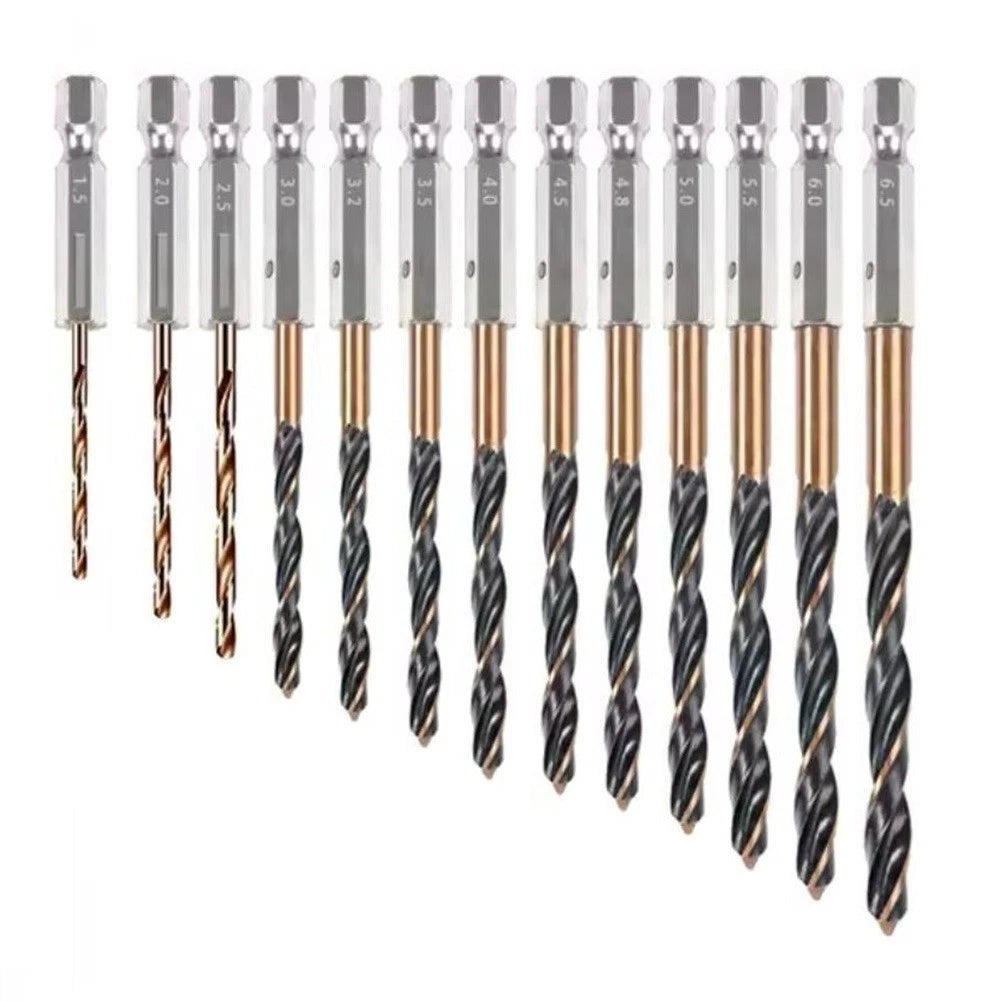 3pcs 1/4 Inch Hex Shank Drill Bits for Household Maintenance (N/A)