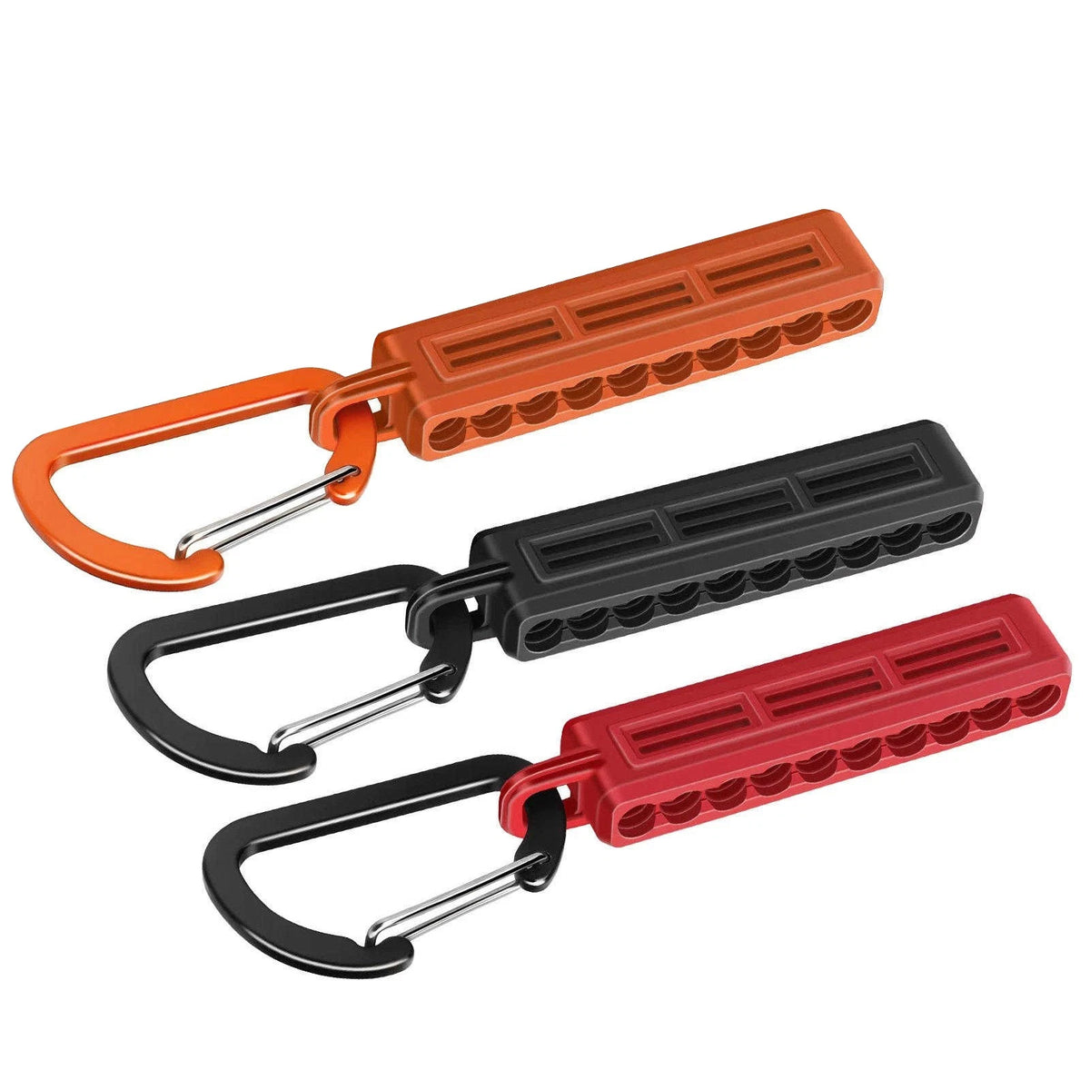 3X Bit Holder Storage Rail with Carabiner Clip for Screwdrivers