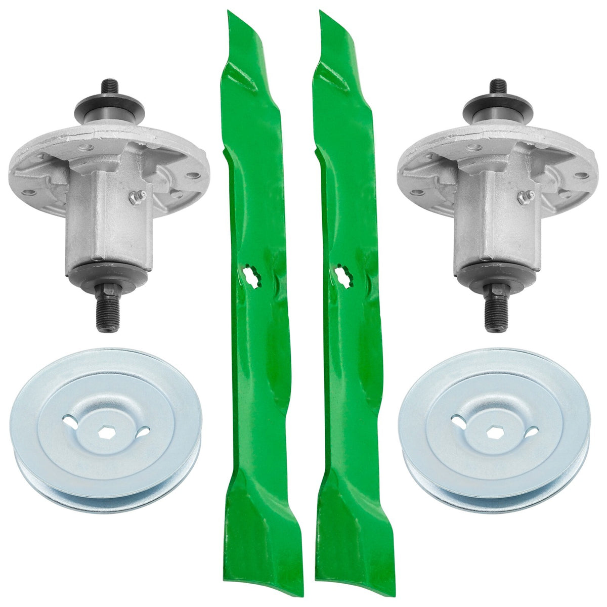 Deck Spindle Pulley Blade Replacement Kit for John Deere X300 X304 X324 (2010–2019)